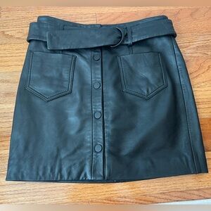 Mango Leather Mini skirt